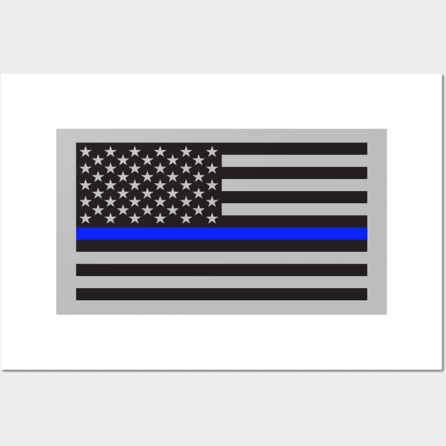 Thin Blue Line US Flag Wall Art by Echo9Studio